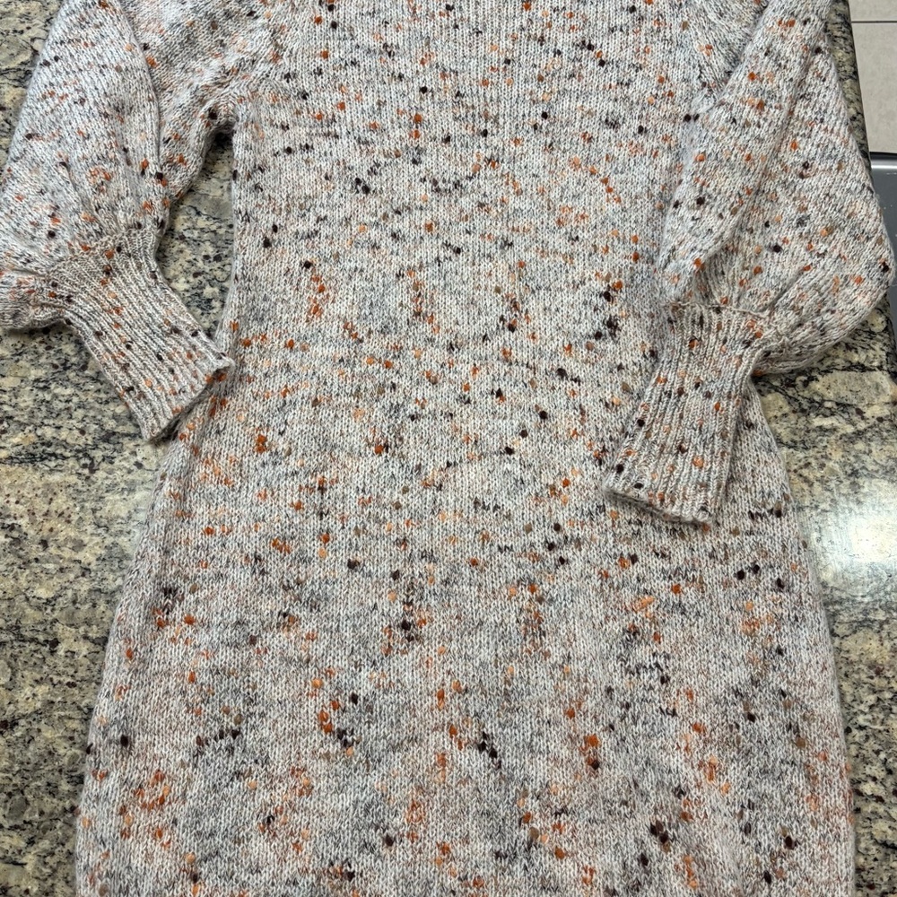 Taylor Cream Speckled Knit Sweater with Rust and Brown Flecks